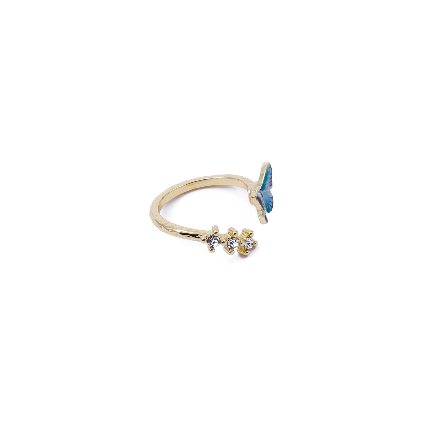 Fable Enamel Blue Butterfly Ring