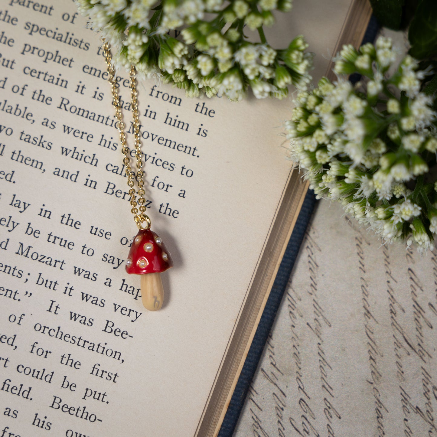 Fable Enamel Mushroom Necklace