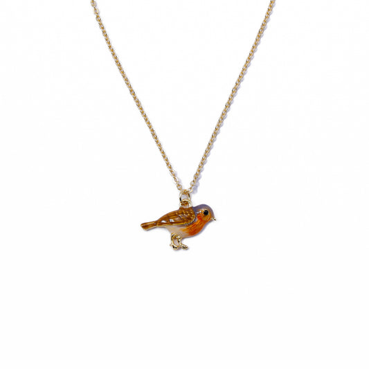 Fable Enamel Robin Necklace