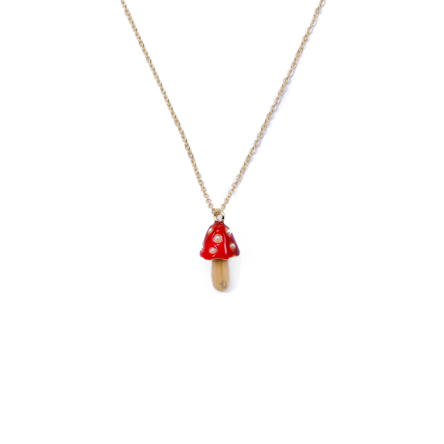 Fable Enamel Mushroom Necklace