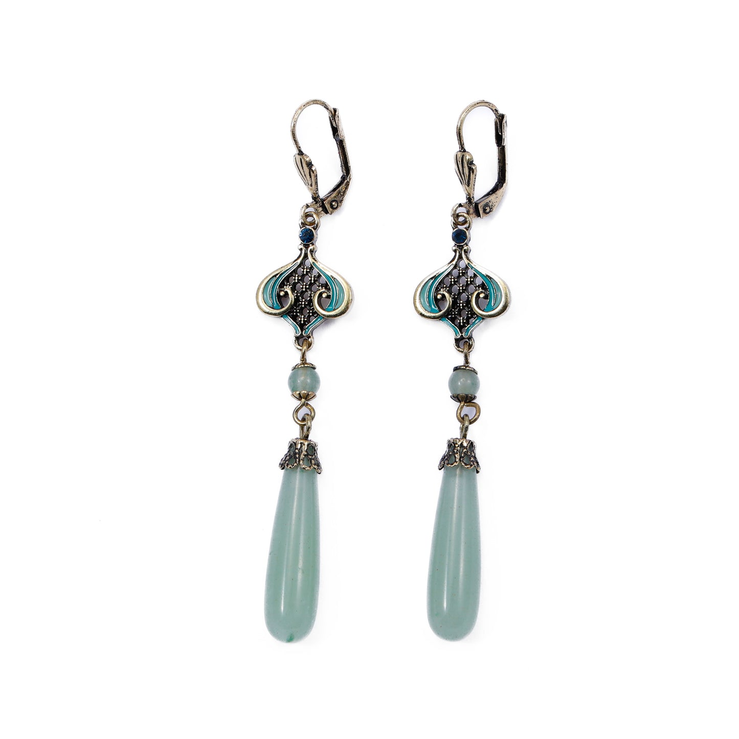 Aventurine Natural Stone Green Drop Earring