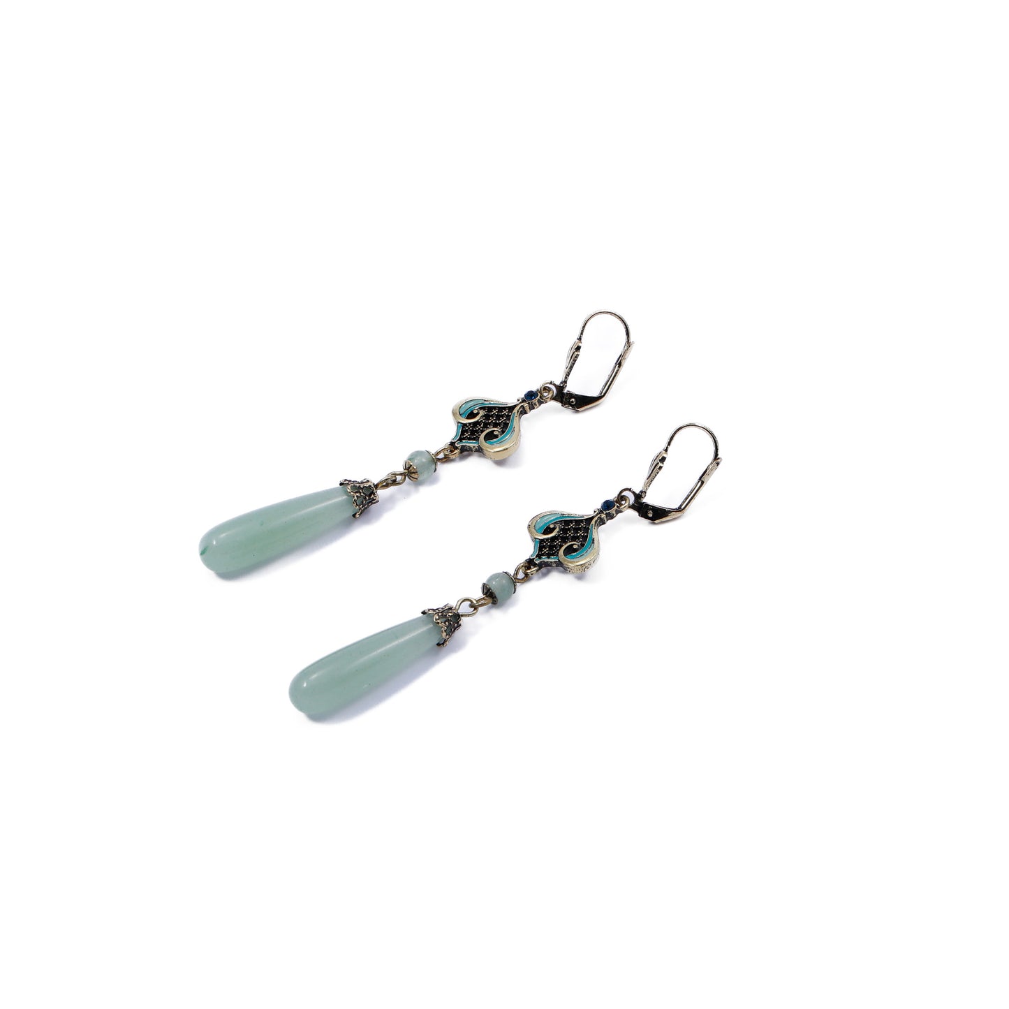 Aventurine Natural Stone Green Drop Earring