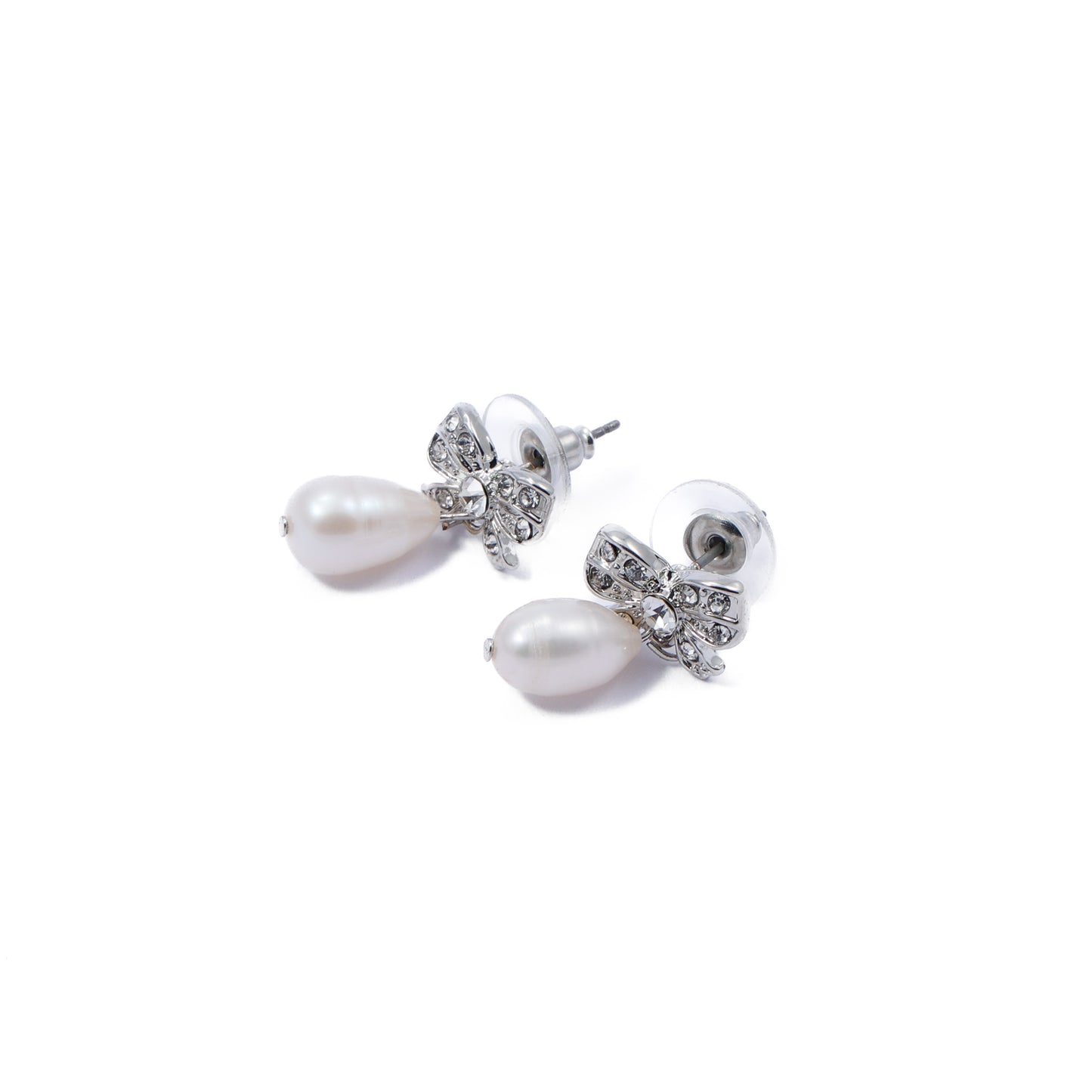 Vintage Pearl Earrings with Bow