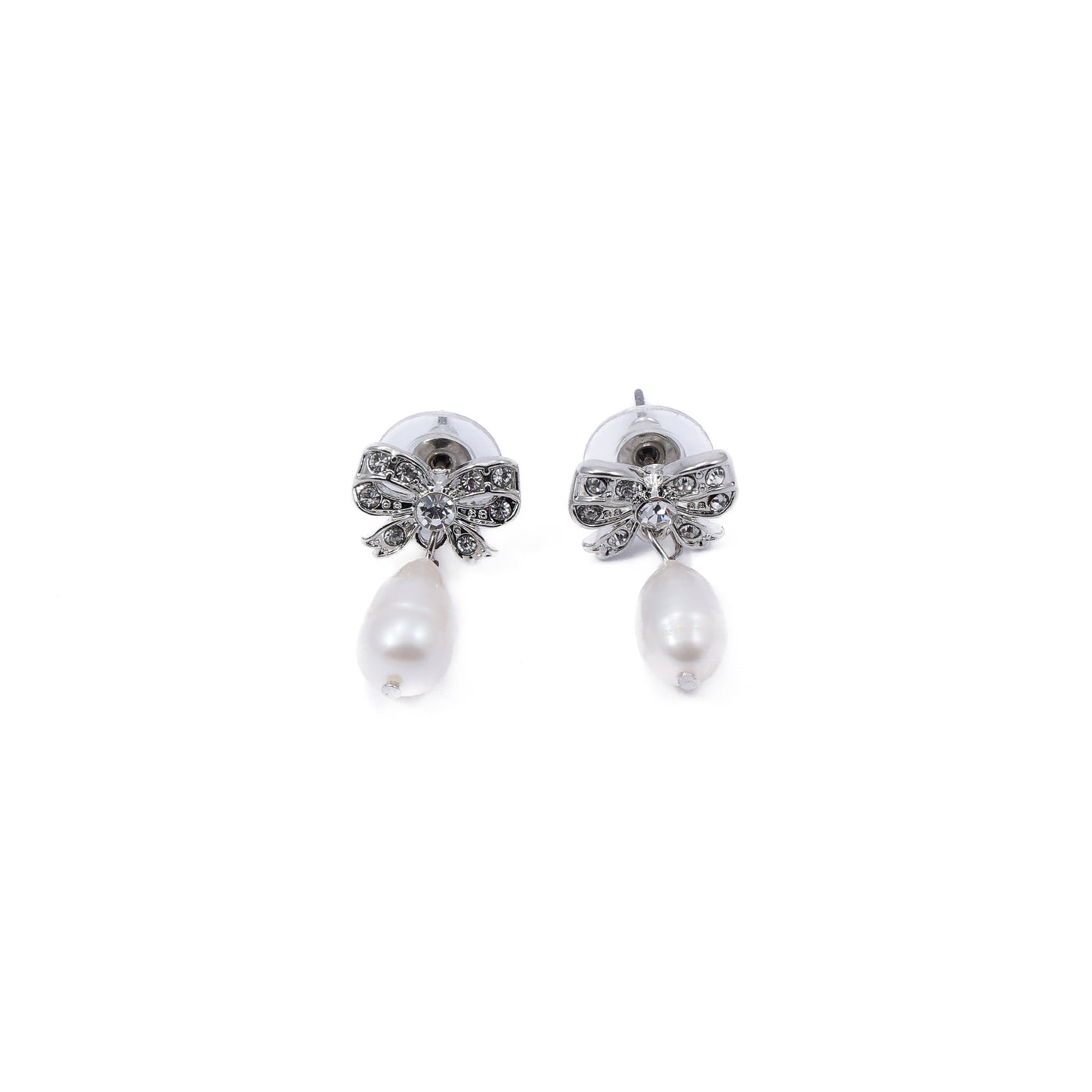 Vintage Pearl Earrings with Bow