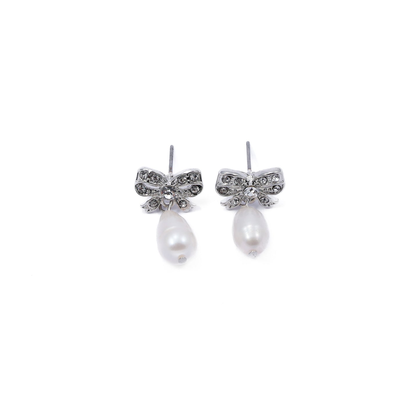 Vintage Pearl Earrings with Bow