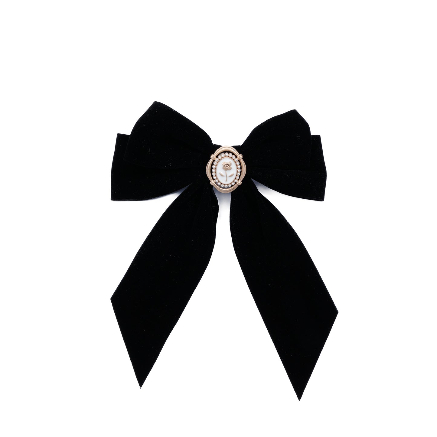 Diana Black Velvet Hair Bow