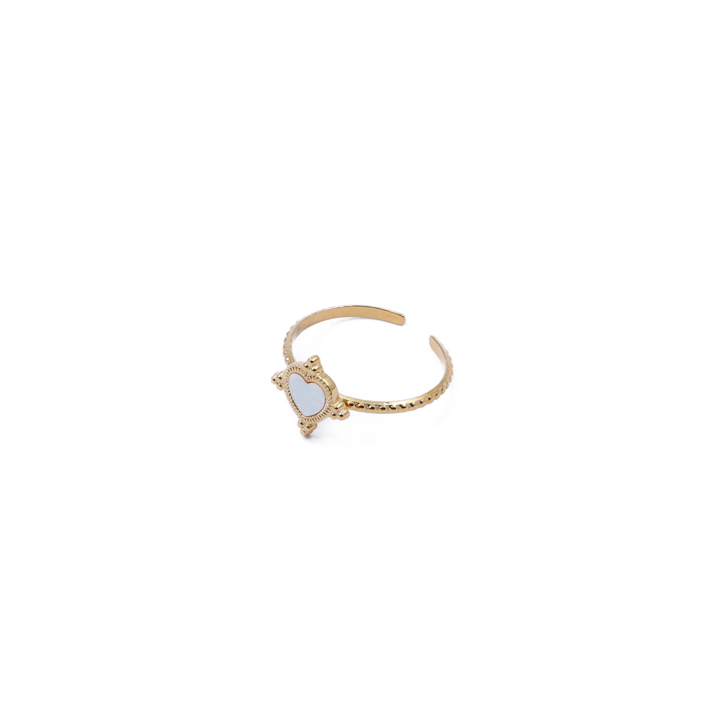 Heart Stone Ring White