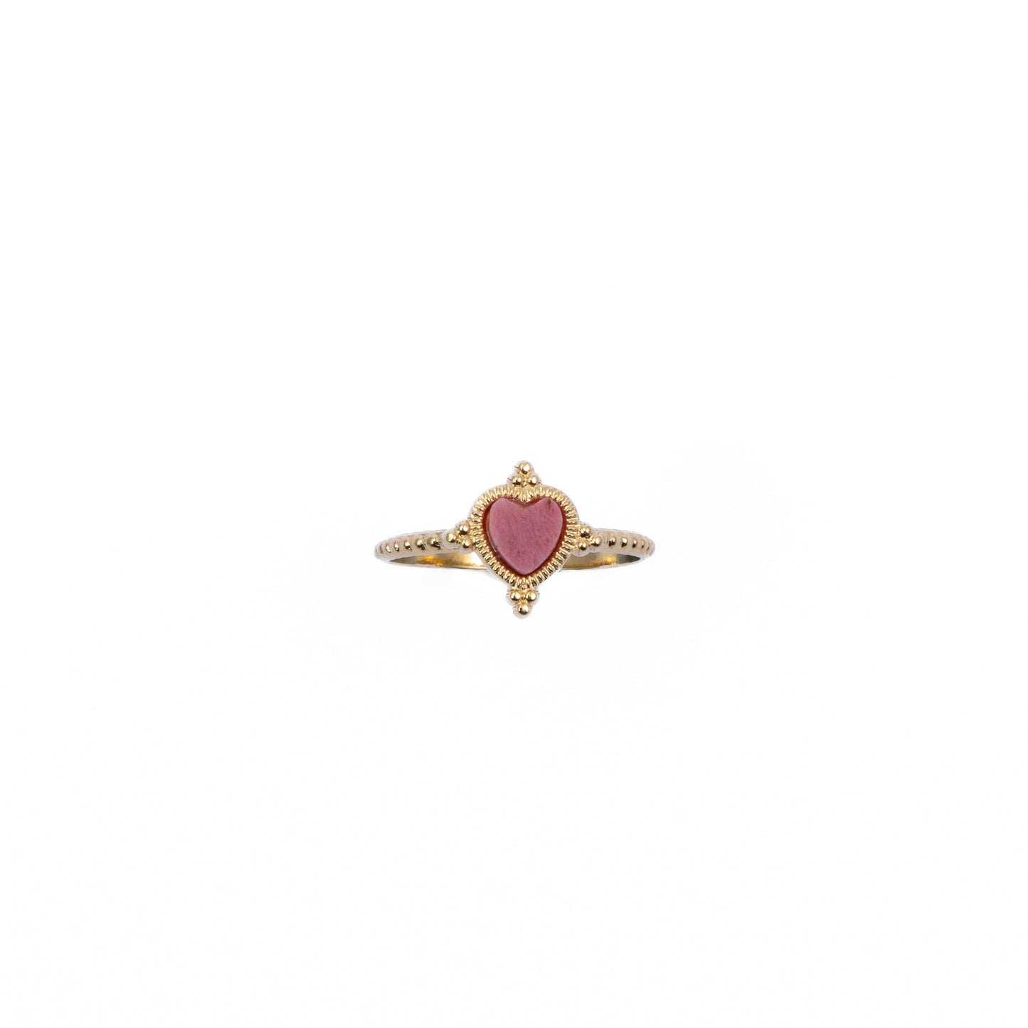 Rosie's Heart Stone Ring Pink